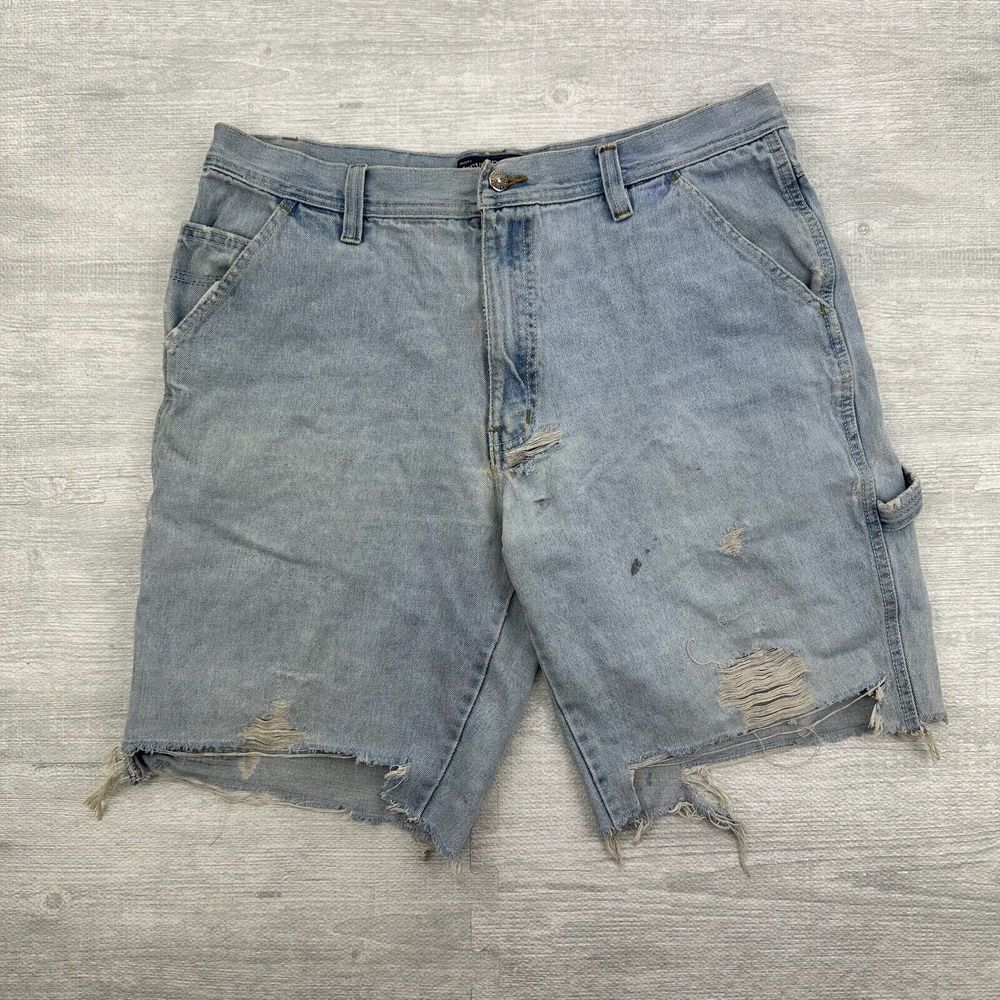 Vintage Y2k Steve & Barrys Denim Shorts Mens 36 Blue Carpenter Jeans Jorts Baggy